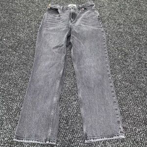 Abercrombie 90s Straight Ultra High Rise Curve Love Jeans 29 8S Short Black Wash